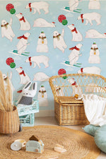 Papier peint mural Ours Polaire Aventure nordique pour intérieur moderne - Vignette | Mr Papier Peint