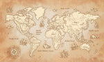 Papier peint nautique Carte du monde vintage pour salon contemporain - Vignette | Mr Papier Peint