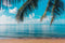 Revêtement mural exotique Papier Peint Paradis avec plage tropicale et palmiers pour évasion