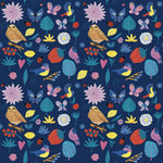 Papier peint printemps poésie de fraises et oiseaux en fleurs - Vignette | Mr Papier Peint