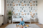 Papier peint renard mignon pour une chambre enfant esprit hiver - Vignette | Mr Papier Peint