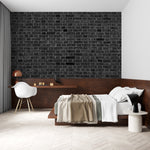 Papier Peint Texture Mur de Briques Noires - Design Urbain - Vignette | Mr Papier Peint