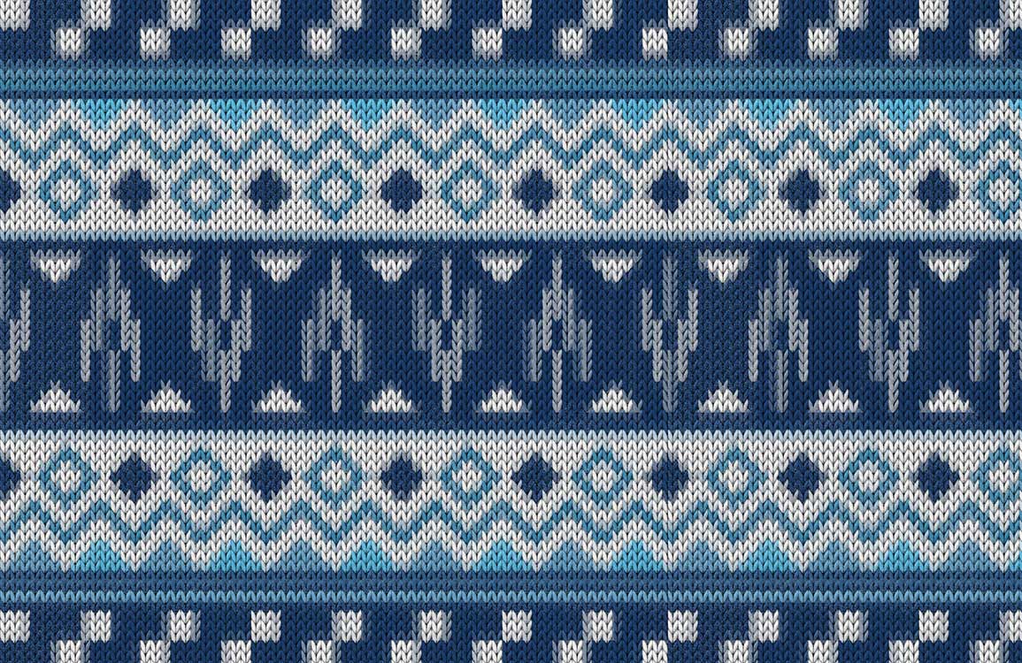 Pattern de pull bleu texturé en fresque, parfait pour un papier peint texturé élégant