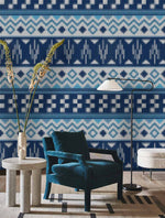 Élégance Murale avec Papier Peint Texturé Pull Bleu en Fresque - Vignette | Mr Papier Peint