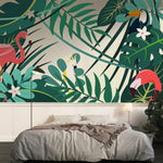 Papier Peint Tropical: Feuilles & Oiseaux Exotiques - Vignette | Mr Papier Peint