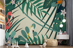 Papier Peint Tropical: Feuilles & Oiseaux Exotiques - Vignette | Mr Papier Peint