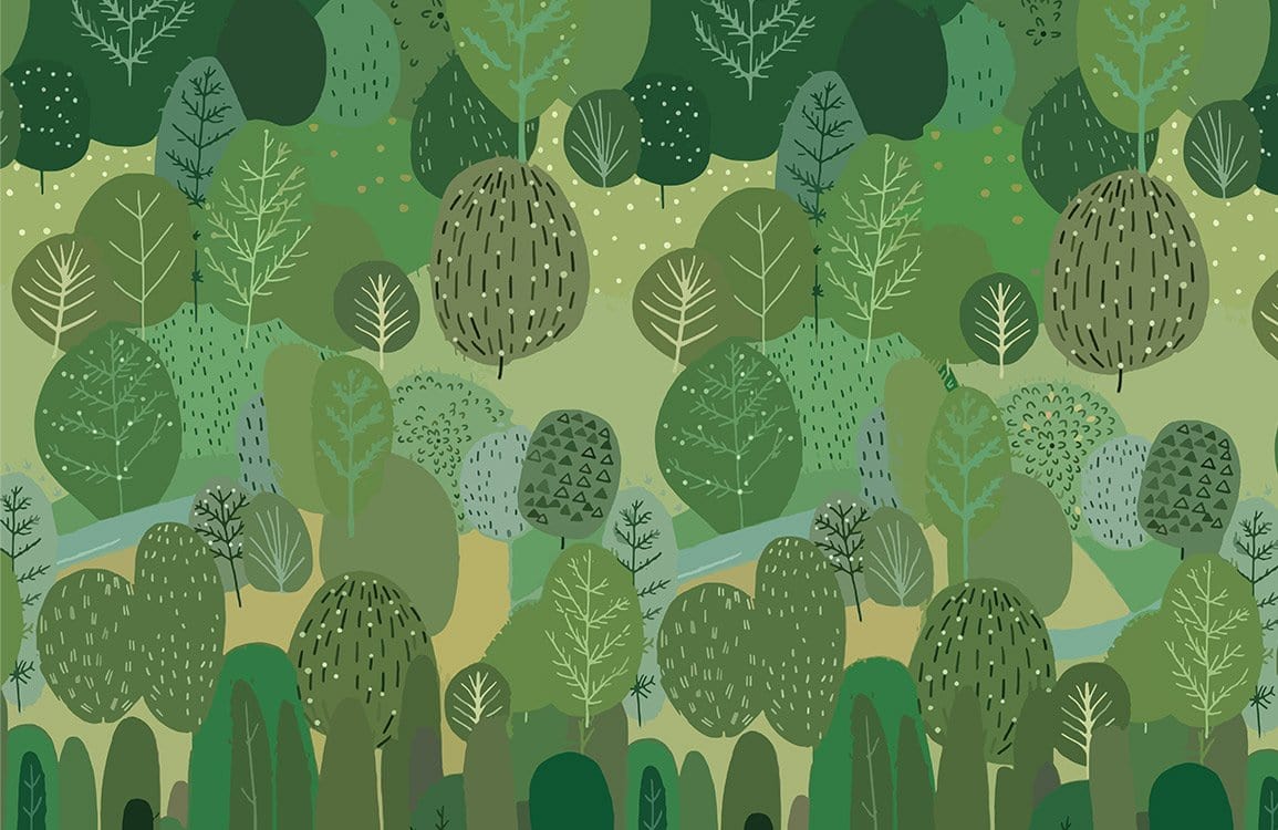 Seamless pattern de arbres et feuillage pour papier peint vitalité et décoration personnalisée