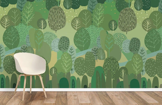 Chaise moderne claire avec jambes en bois, idéale pour papier peint Vitalité et décoration personnalisée