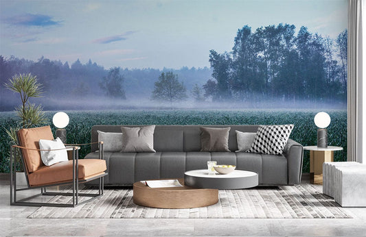 Décoration personnalisée avec papier peint panoramique moderne dans un salon élégant