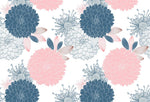 Papier peint panoramique Chrysanthèmes Jardin fleuri intemporel - Vignette | Mr Papier Peint