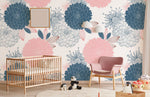 Papier peint panoramique Chrysanthèmes Jardin fleuri intemporel - Vignette | Mr Papier Peint