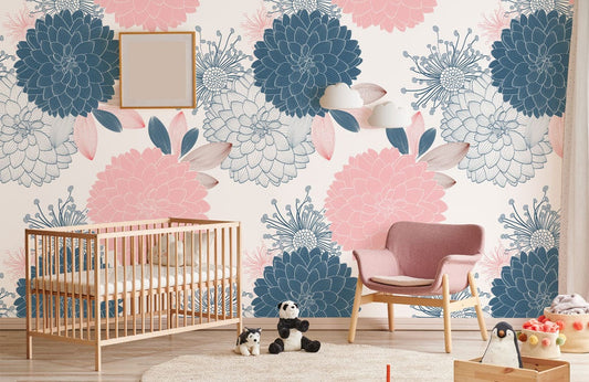 Crib en bois avec matelas léger, idéal pour un papier peint panoramique sur mesure