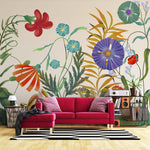 Peinture murale de buissons fleuris en papier peint - Vignette | Mr Papier Peint