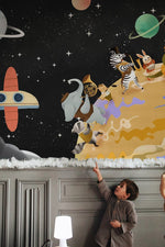 Rêve Sauvage avec Groupe d’Animaux III Peinture Murale Panoramique - Vignette | Mr Papier Peint