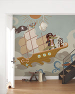 Fresque murale Pirate l’Océan en Aventure pour Chambre d’Enfant - Vignette | Mr Papier Peint