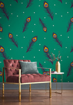 Papier peint mural vert vibrant pour un intérieur plein de poésie - Vignette | Mr Papier Peint