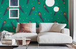 Papier peint mural vert vibrant pour un intérieur plein de poésie - Vignette | Mr Papier Peint