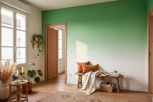 Visualisation Élégance Naturelle avec Papier Peint Mural Dégradé Vert