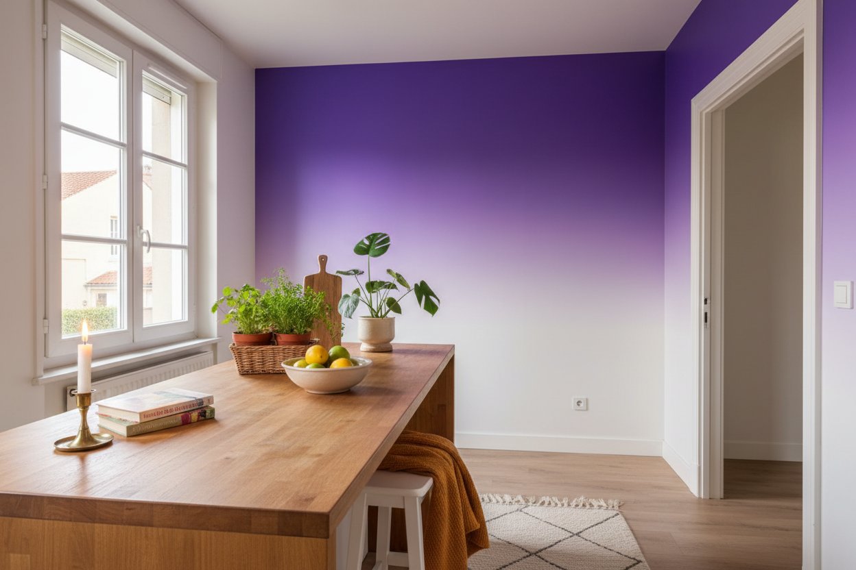 Visualisation Mural Dégradé Violet Élégance et Sérénité sur Vos Murs