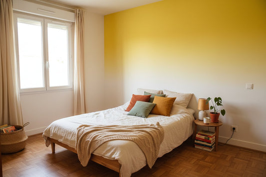 Visualisation Papier peint mural dégradé jaune éclat solaire pour intérieur moderne