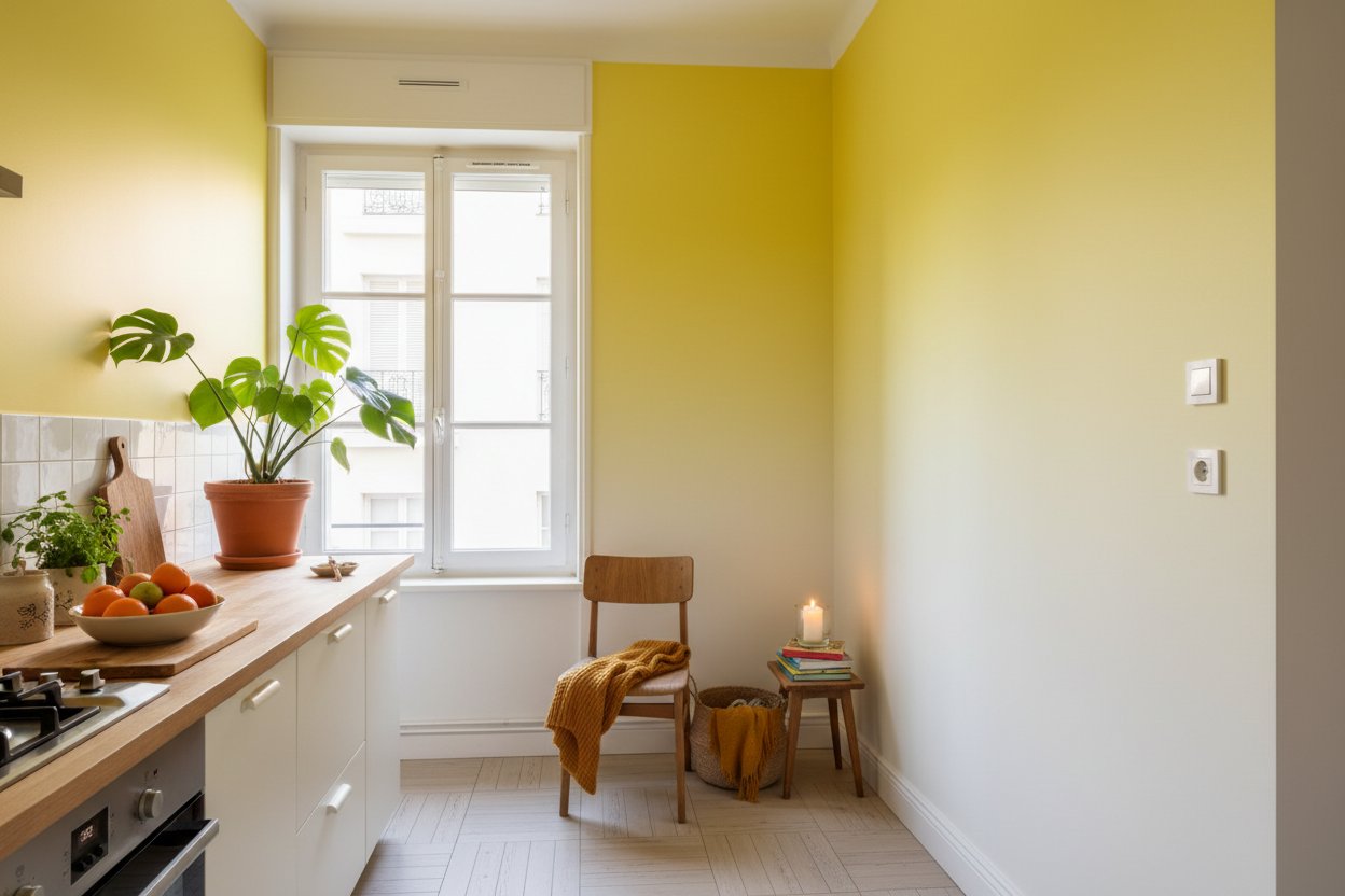 Visualisation Papier peint mural dégradé jaune éclat solaire pour intérieur moderne