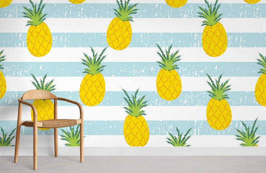 Répéter le motif de papier peint ananas mural - Le meilleur Papier peint panoramique Sur mesure