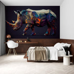 Rhinocéros Low Poly: Papier Peint Design et Tendance - Vignette | Mr Papier Peint