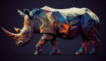 Rhinocéros Low Poly: Papier Peint Design et Tendance - Vignette | Mr Papier Peint