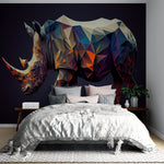 Rhinocéros Low Poly: Papier Peint Design et Tendance - Vignette | Mr Papier Peint