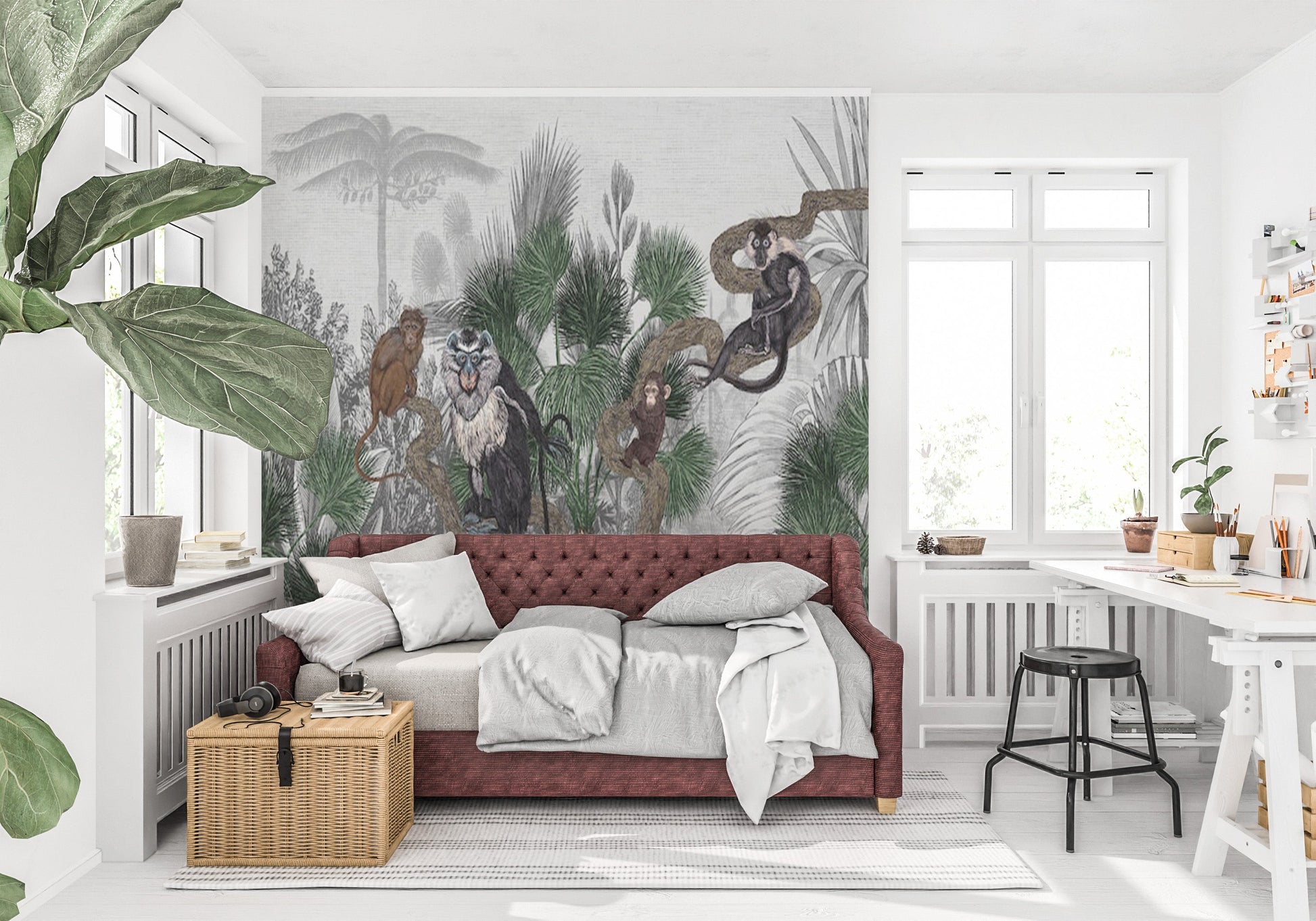 Texture Hautbois 3D: Votre Fond Mural Exotique Zoo! - Le meilleur Papier peint panoramique Sur mesure