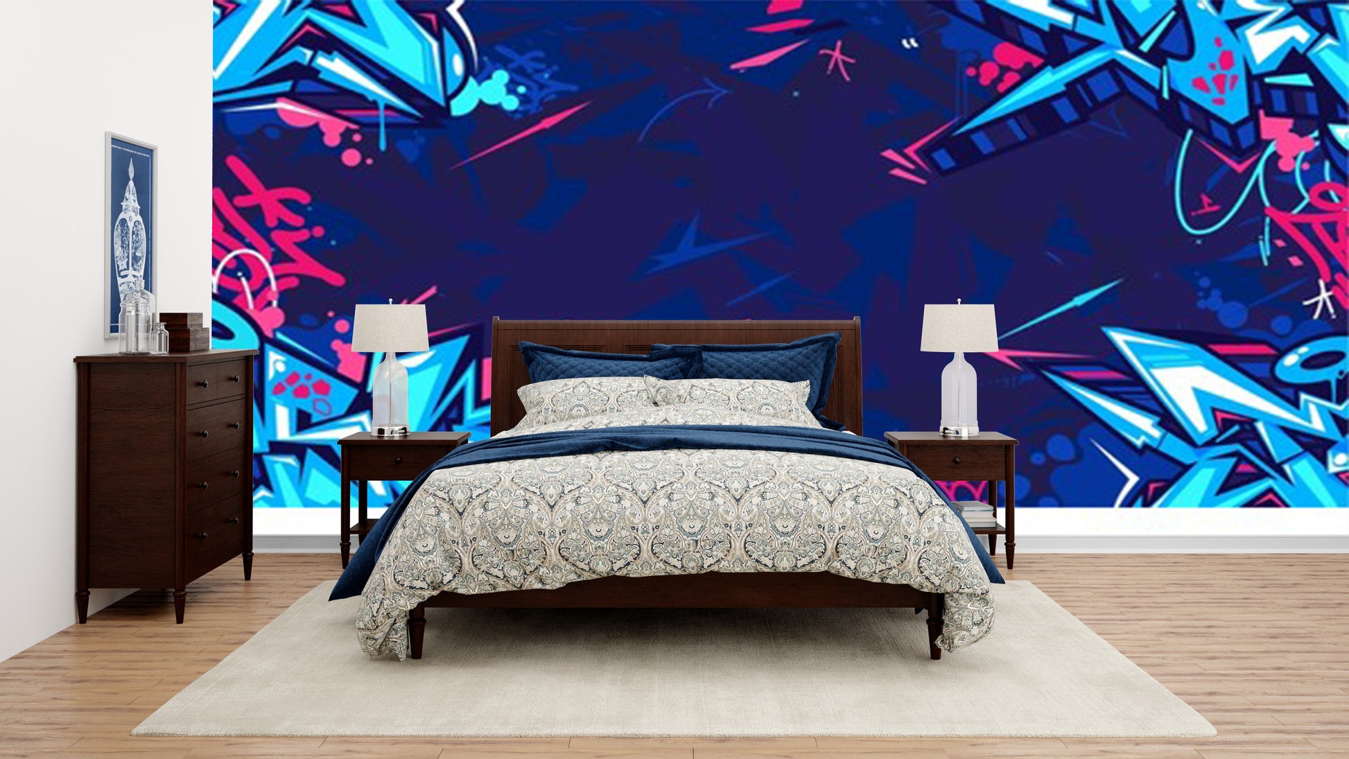 Urban Chic: Papier Peint Abstrait Bleu Nuit - Le meilleur Papier peint panoramique Sur mesure