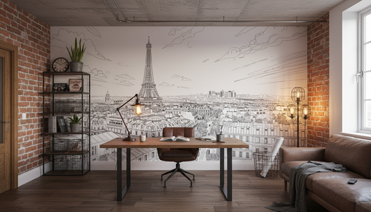 Chaise de bureau en cuir marron avec cadre métal noir et base pivotante, simple décor