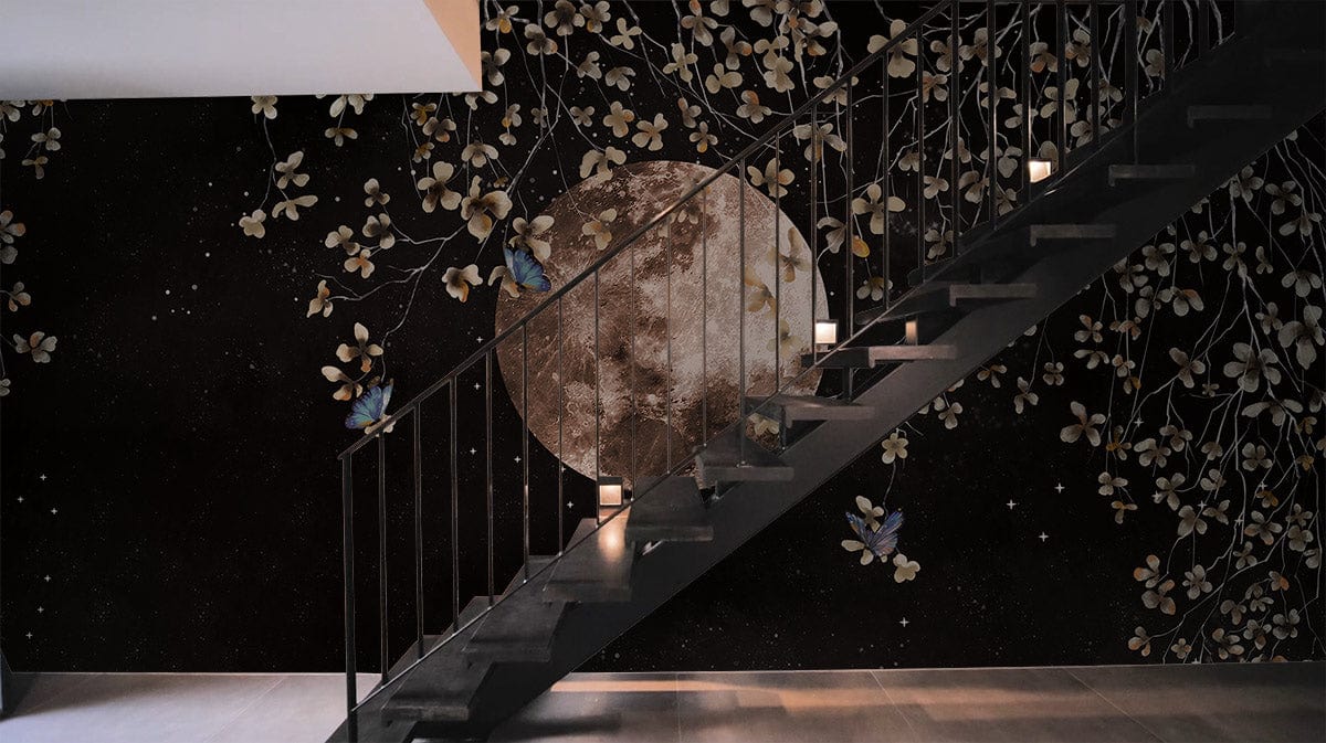 Vue Nocturne de la Lune II - Papier Peint Mural - Le meilleur Papier peint panoramique Sur mesure