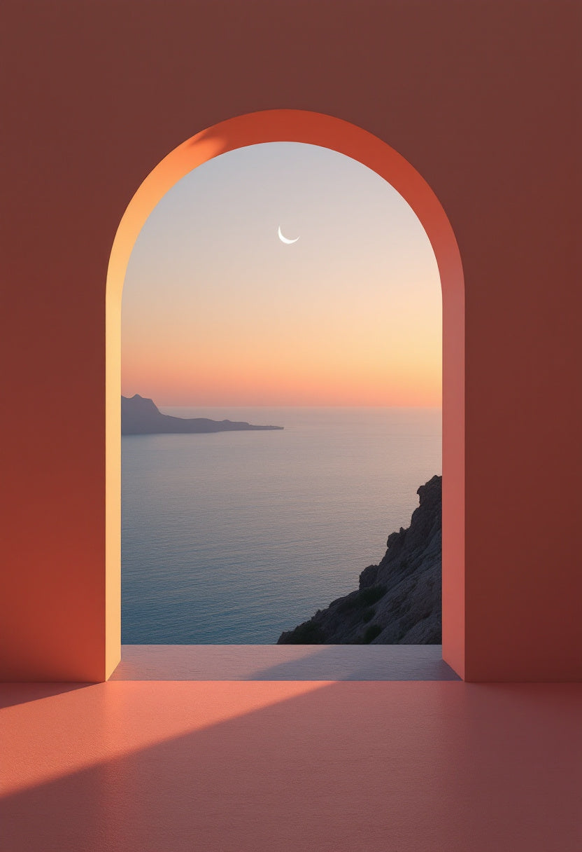 Vue Sublime papier peint panoramique d une arche face au coucher de soleil sur la mer